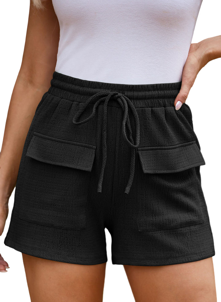 LC731329-2-M, LC731329-2-L, LC731329-2-XL, LC731329-2-S, Black Dokotoo Womens 2024 Casual Shorts Waist Drawstring Front Pockets Comfy Elastic Summer Shorts with Pockets S-XL