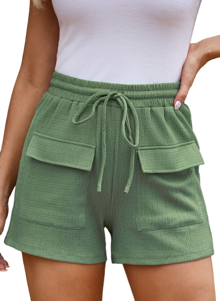 LC731329-9-M, LC731329-9-L, LC731329-9-XL, LC731329-9-S, Green Dokotoo Womens 2024 Casual Shorts Waist Drawstring Front Pockets Comfy Elastic Summer Shorts with Pockets S-XL