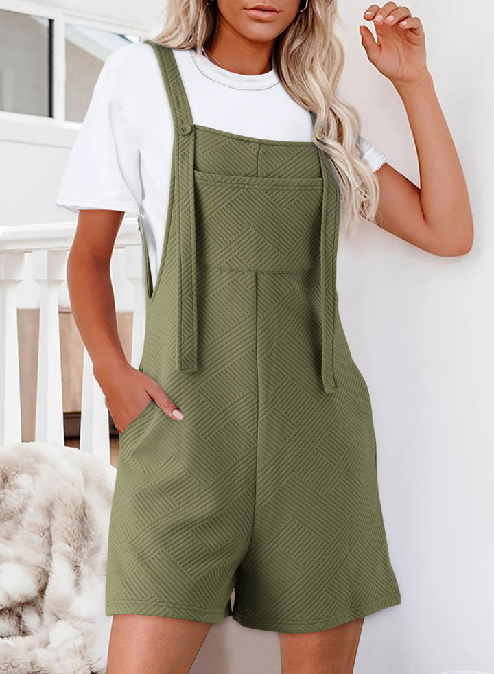 LC6412951-P1409-S, LC6412951-P1409-M, LC6412951-P1409-L, LC6412951-P1409-XL, Guacamole Green Dokotoo Womens Summer Casual Sleeveless Rompers Adjustable Strap Loose Shorts Jumpsuits with Pockets