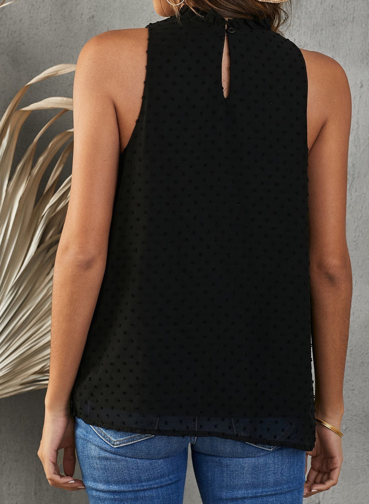 LC2561085-2-S, LC2561085-2-M, LC2561085-2-L, LC2561085-2-XL, LC2561085-2-2XL, Black Dokotoo Womens Casual Sleeveless Shirts Halter Neck Leopard Print Tank Top and Blouses