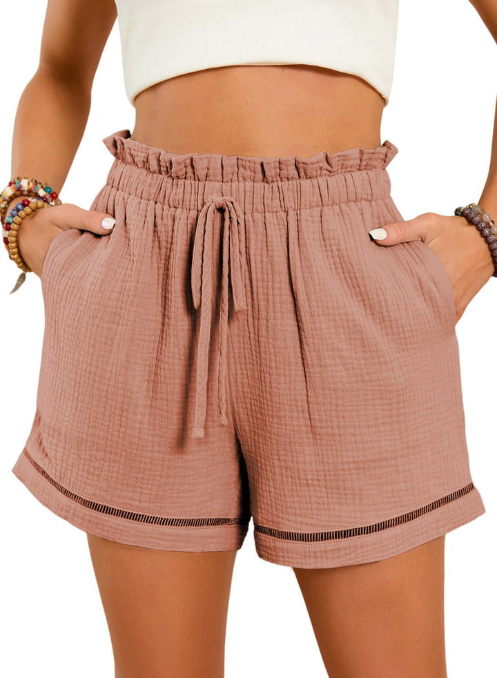 LC731441-10-S, LC731441-10-M, LC731441-10-L, LC731441-10-XL, Pink Dokotoo Womens Casual Shorts High Waisted 2023 Drawstring Cute Comfy Elastic Summer Shorts with Pockets S-XL