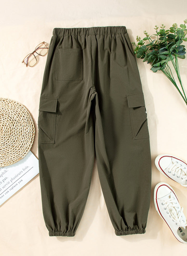 LC7712432-P609-S, LC7712432-P609-M, LC7712432-P609-L, LC7712432-P609-XL, Jungle Green Dokotoo Womens 5 Pocketed Cargo Pants Fit High Waist Casual 2024 Hiking Outdoor Pants S-XL
