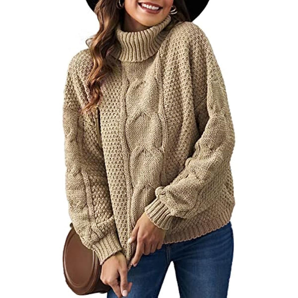 Dokotoo Womens 2023 Loose Oversized Casual Turtle Neck Sweater Pullover Top